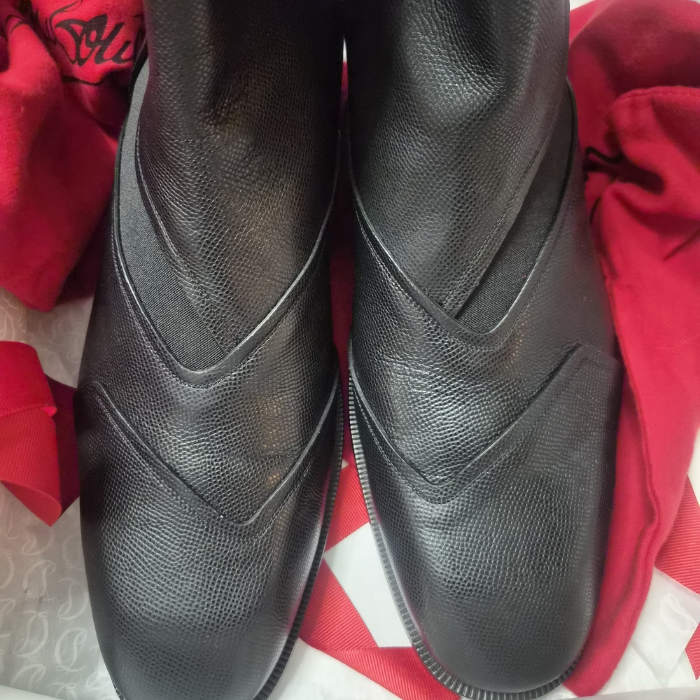 Christian Louboutin Black Textured Men's Boots